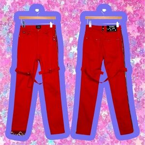 MARC JACOBS bondage Studded Denim Pants sz 26 NWT jeans Punk 80s Heaven Tripp